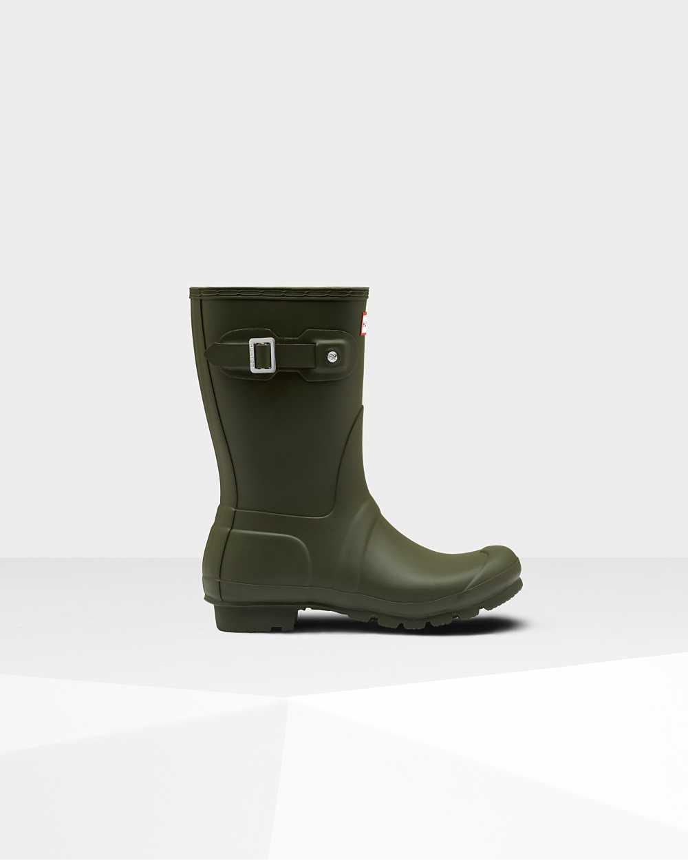 Botas De Agua Mujer - Hunter Original Short Mid-Calf Verde Oscuro Oliva - RKIWEG-942 - Verde Oscuro